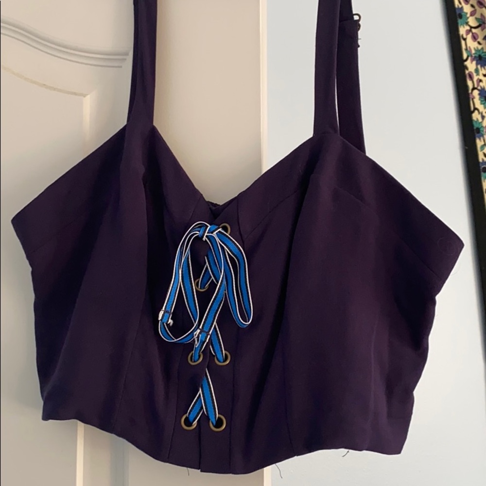 Navy blue crop top